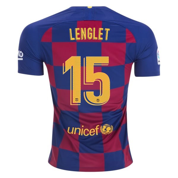 Camiseta Barcelona NO.15 Lenglet 1ª 2019/20 Azul Rojo
